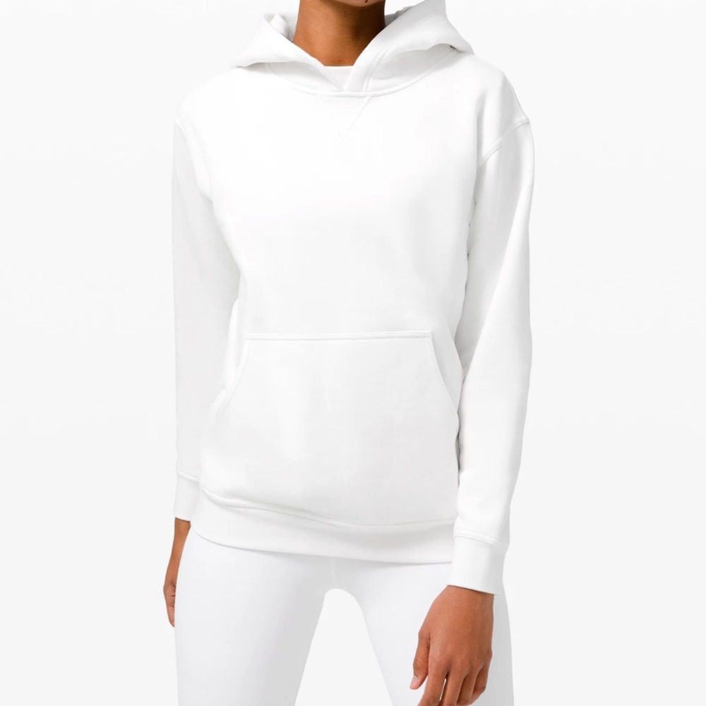 Lululemon All Yours Hoodie Terry White Pullover Hoodie